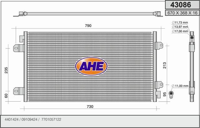 AHE 43086 Радіатор кондиціонера (Конденсатор) 43086: Купити в Україні - Добра ціна на EXIST.UA!