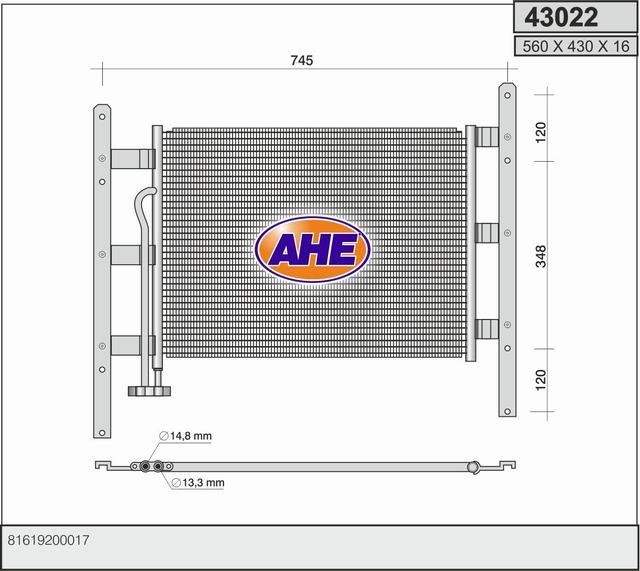 AHE 43022 Радіатор кондиціонера (Конденсатор) 43022: Купити в Україні - Добра ціна на EXIST.UA!