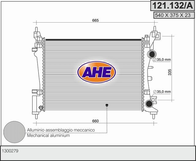 AHE 121.132/A Радіатор охолодження двигуна 121132A: Купити в Україні - Добра ціна на EXIST.UA!