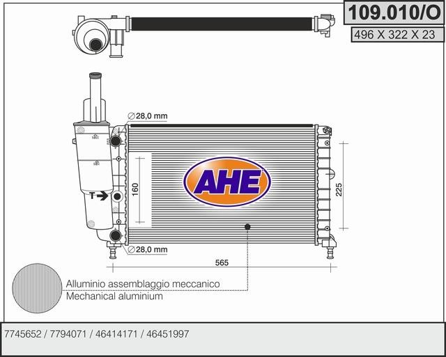 AHE 109.010/O Радіатор охолодження двигуна 109010O: Купити в Україні - Добра ціна на EXIST.UA!