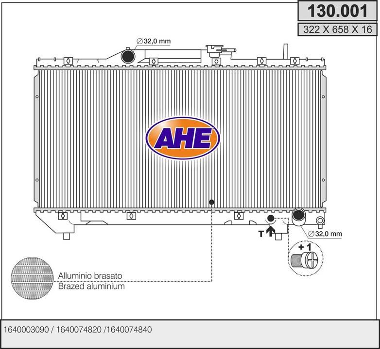 AHE 130.001 Радіатор охолодження двигуна 130001: Купити в Україні - Добра ціна на EXIST.UA!