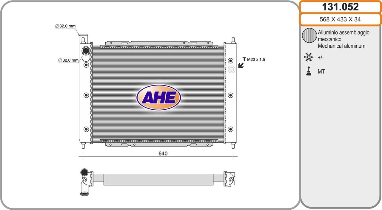 AHE 131052 Радіатор охолодження двигуна 131052: Купити в Україні - Добра ціна на EXIST.UA!