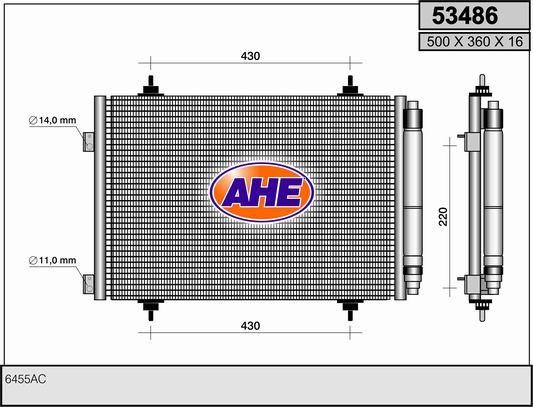 AHE 53486 Радіатор кондиціонера (Конденсатор) 53486: Купити в Україні - Добра ціна на EXIST.UA!