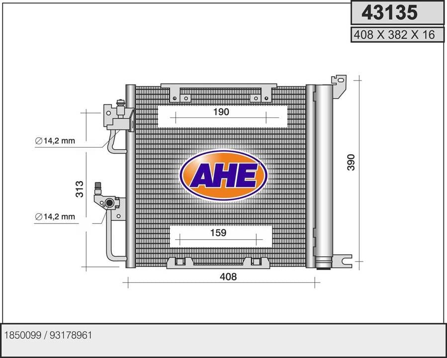 AHE 43135 Радіатор кондиціонера (Конденсатор) 43135: Купити в Україні - Добра ціна на EXIST.UA!