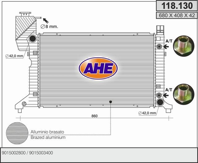 AHE 118.130 Радіатор охолодження двигуна 118130: Купити в Україні - Добра ціна на EXIST.UA!
