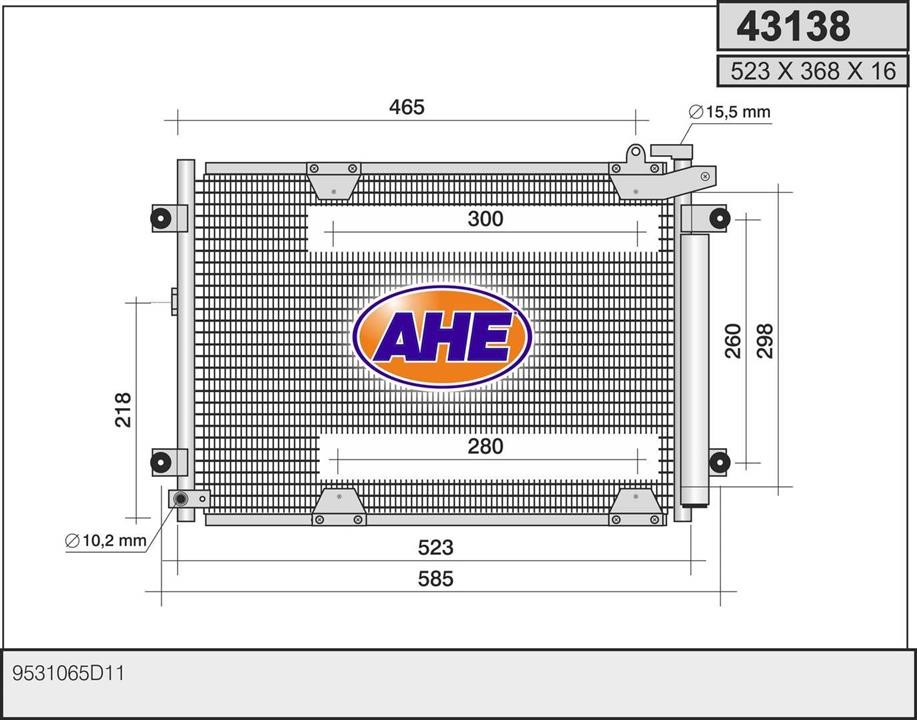 AHE 43138 Радіатор кондиціонера (Конденсатор) 43138: Купити в Україні - Добра ціна на EXIST.UA!