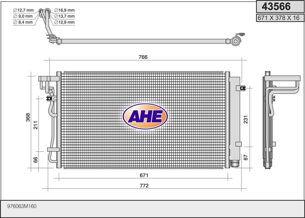 AHE 43566 Радіатор кондиціонера (Конденсатор) 43566: Купити в Україні - Добра ціна на EXIST.UA!