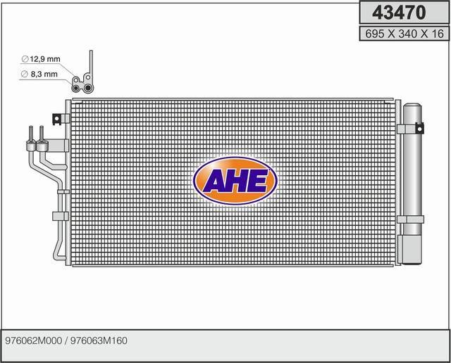 AHE 43470 Радіатор кондиціонера (Конденсатор) 43470: Купити в Україні - Добра ціна на EXIST.UA!