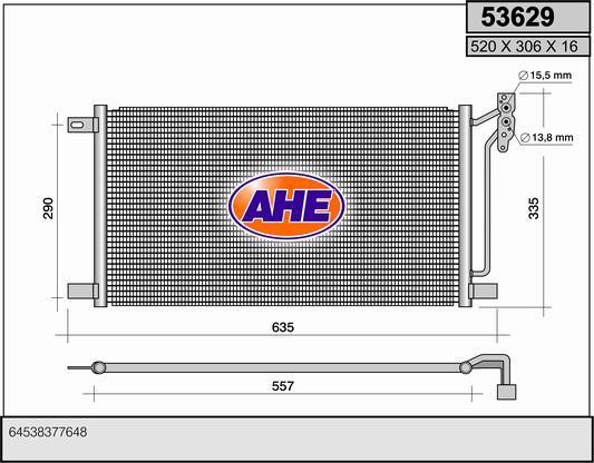 AHE 53629 Радіатор кондиціонера (Конденсатор) 53629: Приваблива ціна - Купити в Україні на EXIST.UA!