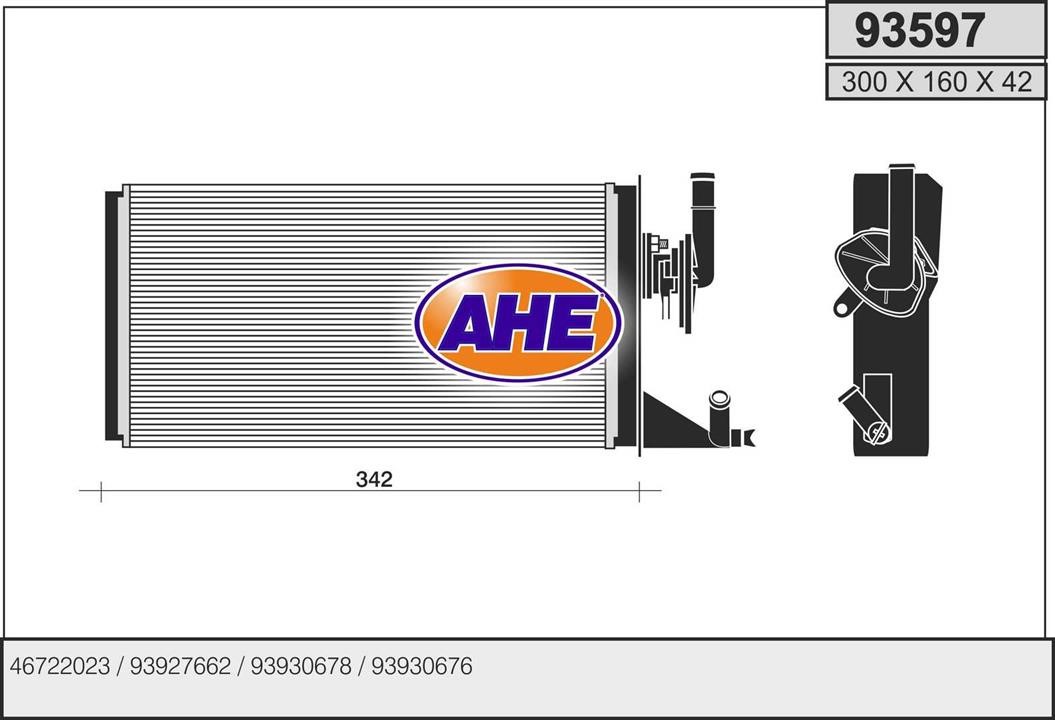 AHE 93597 Радіатор опалювача салону 93597: Купити в Україні - Добра ціна на EXIST.UA!