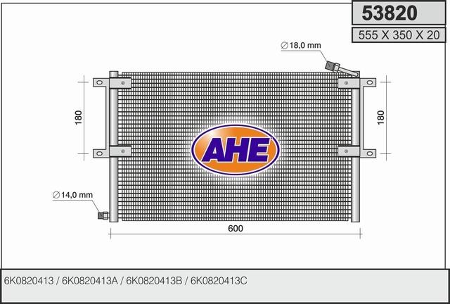 AHE 53820 Радіатор кондиціонера (Конденсатор) 53820: Купити в Україні - Добра ціна на EXIST.UA!