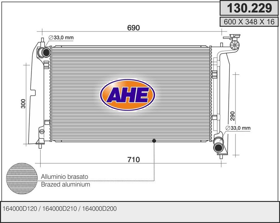 AHE 130.229 Радіатор охолодження двигуна 130229: Купити в Україні - Добра ціна на EXIST.UA!