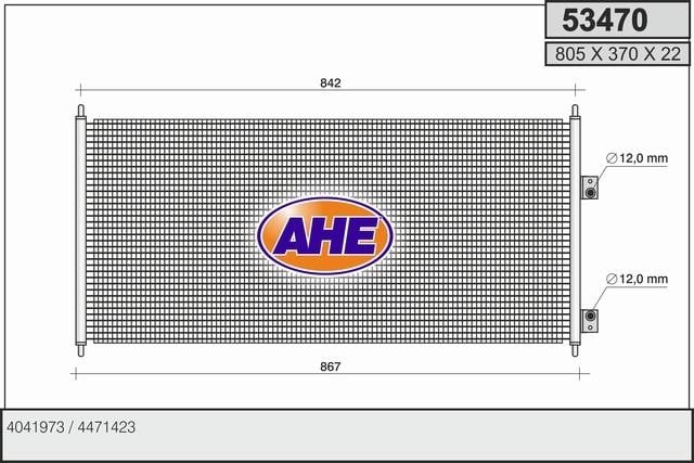 AHE 53470 Радіатор кондиціонера (Конденсатор) 53470: Купити в Україні - Добра ціна на EXIST.UA!