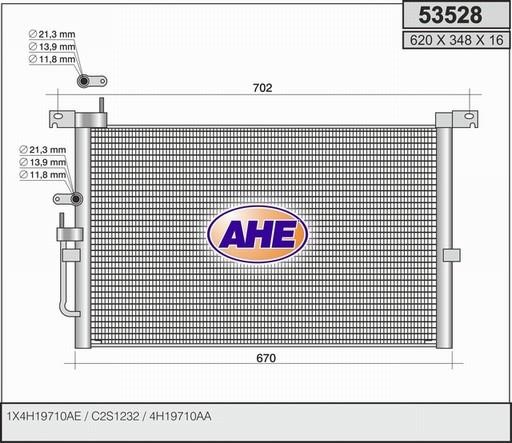 AHE 53528 Радіатор кондиціонера (Конденсатор) 53528: Купити в Україні - Добра ціна на EXIST.UA!