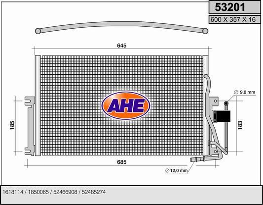 AHE 53201 Радіатор кондиціонера (Конденсатор) 53201: Купити в Україні - Добра ціна на EXIST.UA!