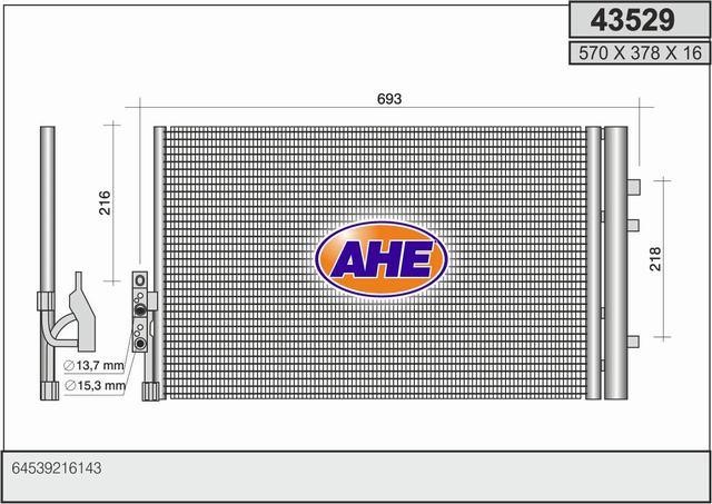 AHE 43529 Радіатор кондиціонера (Конденсатор) 43529: Купити в Україні - Добра ціна на EXIST.UA!