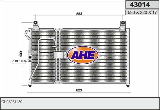 AHE 43014 Радіатор кондиціонера (Конденсатор) 43014: Купити в Україні - Добра ціна на EXIST.UA!