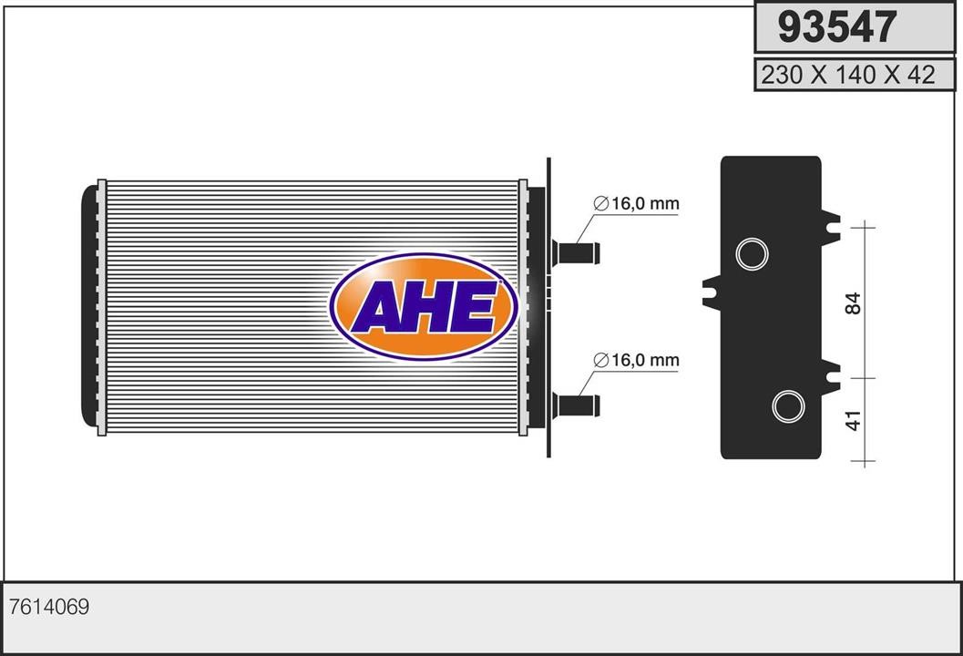 AHE 93547 Радіатор опалювача салону 93547: Купити в Україні - Добра ціна на EXIST.UA!