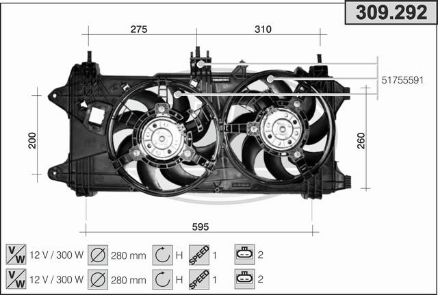 AHE 309.292 Вентилятор, система охолодження двигуна 309292: Купити в Україні - Добра ціна на EXIST.UA!