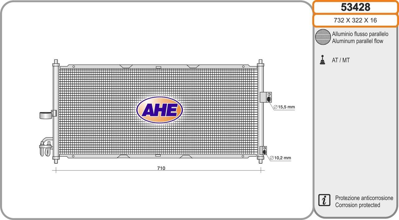 AHE 53428 Радіатор кондиціонера (Конденсатор) 53428: Купити в Україні - Добра ціна на EXIST.UA!