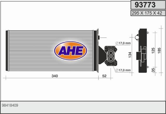 AHE 93773 Радіатор опалювача салону 93773: Купити в Україні - Добра ціна на EXIST.UA!