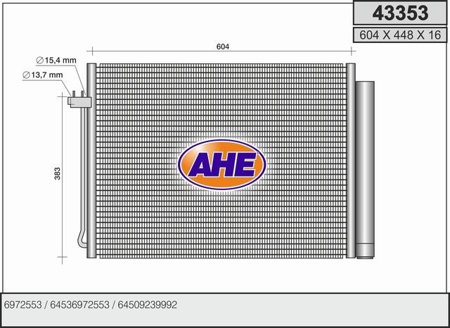 AHE 43353 Радіатор кондиціонера (Конденсатор) 43353: Купити в Україні - Добра ціна на EXIST.UA!