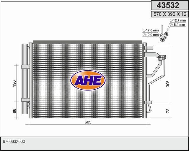 AHE 43532 Радіатор кондиціонера (Конденсатор) 43532: Купити в Україні - Добра ціна на EXIST.UA!