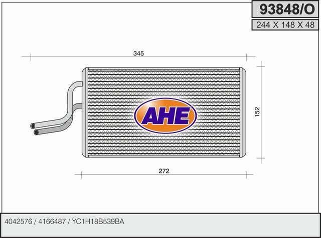 AHE 93848/O Радіатор опалювача салону 93848O: Купити в Україні - Добра ціна на EXIST.UA!