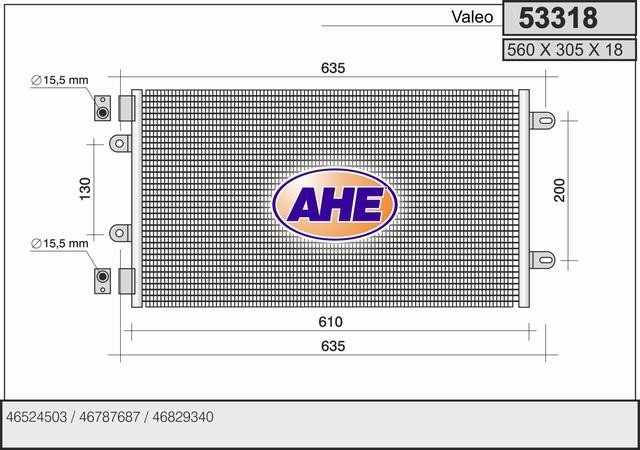AHE 53318 Радіатор кондиціонера (Конденсатор) 53318: Купити в Україні - Добра ціна на EXIST.UA!