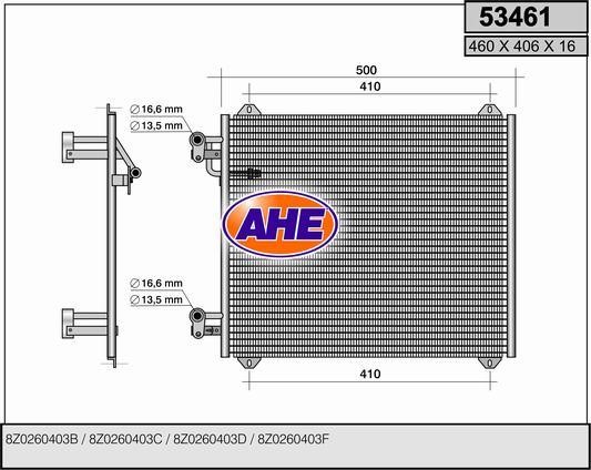 AHE 53461 Радіатор кондиціонера (Конденсатор) 53461: Купити в Україні - Добра ціна на EXIST.UA!