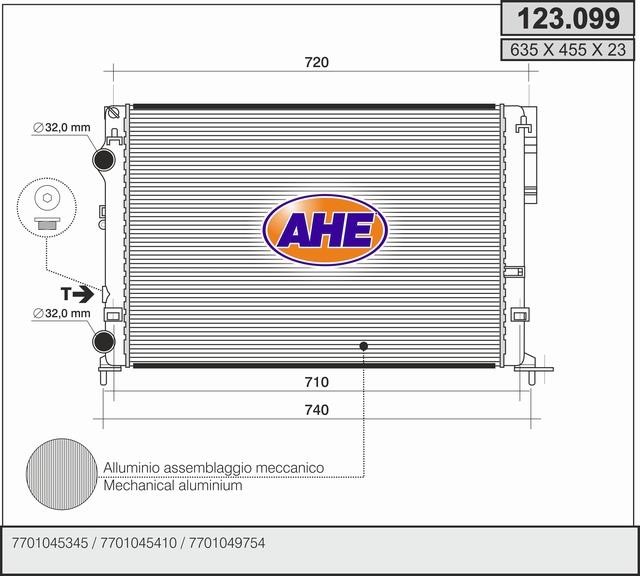 AHE 123.099 Радіатор охолодження двигуна 123099: Купити в Україні - Добра ціна на EXIST.UA!