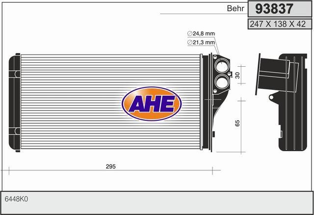 AHE 93837 Радіатор опалювача салону 93837: Купити в Україні - Добра ціна на EXIST.UA!