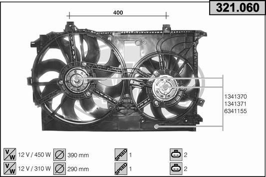 AHE 321.060 Вентилятор, система охолодження двигуна 321060: Купити в Україні - Добра ціна на EXIST.UA!