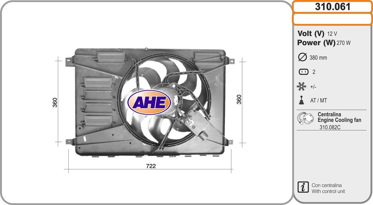 AHE 310.061 Вентилятор, система охолодження двигуна 310061: Купити в Україні - Добра ціна на EXIST.UA!