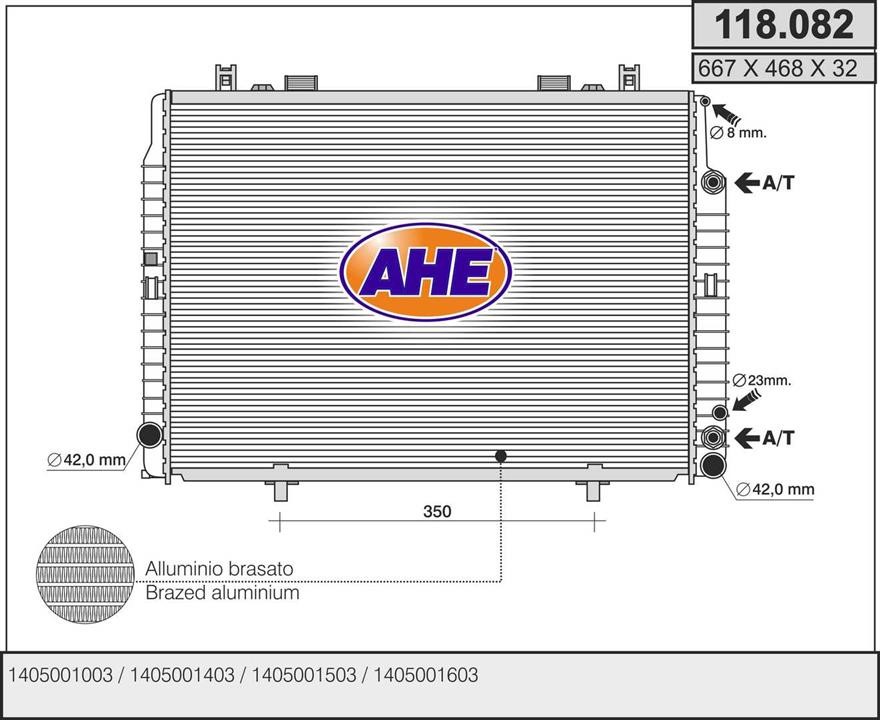 AHE 118.082 Радіатор охолодження двигуна 118082: Купити в Україні - Добра ціна на EXIST.UA!