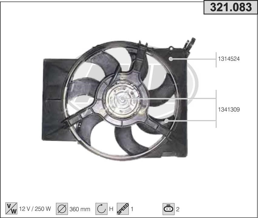 AHE 321.083 Вентилятор, система охолодження двигуна 321083: Купити в Україні - Добра ціна на EXIST.UA!