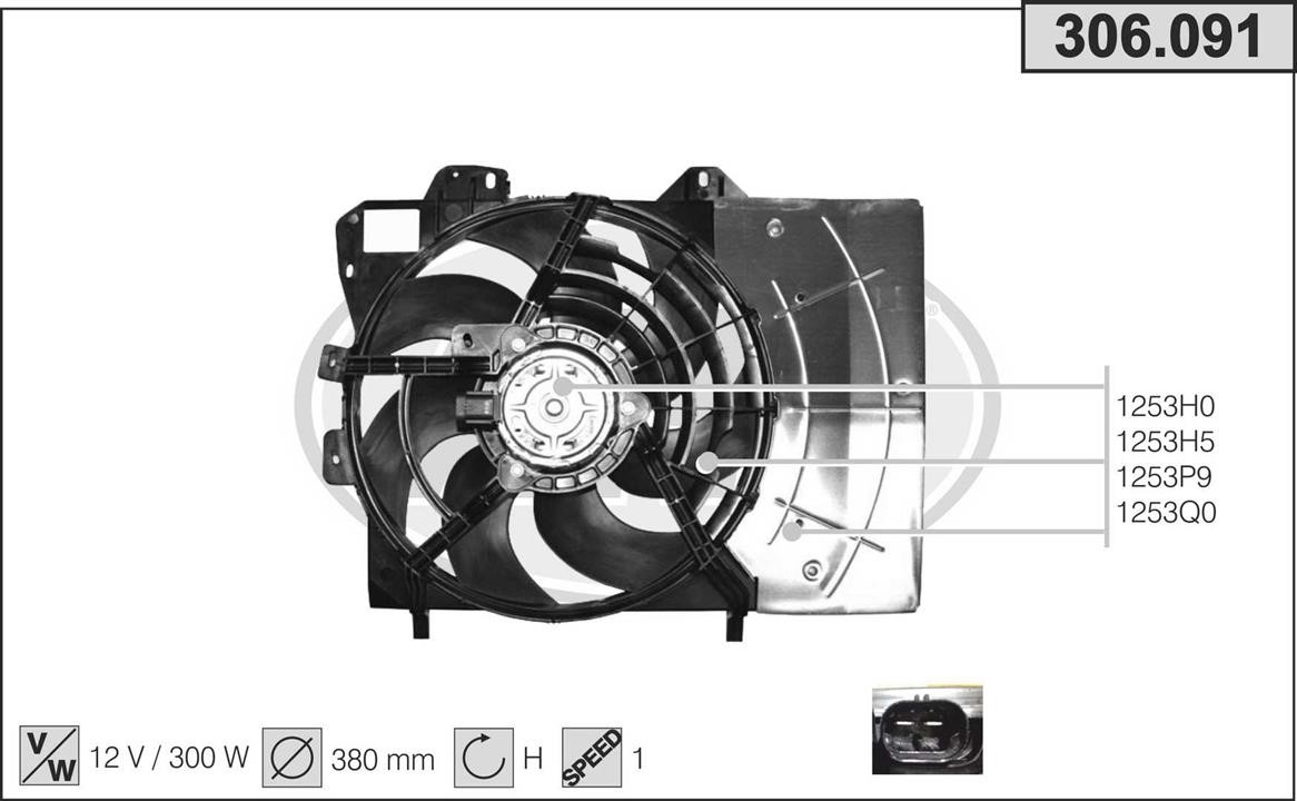 AHE 306.091 Вентилятор, система охолодження двигуна 306091: Купити в Україні - Добра ціна на EXIST.UA!