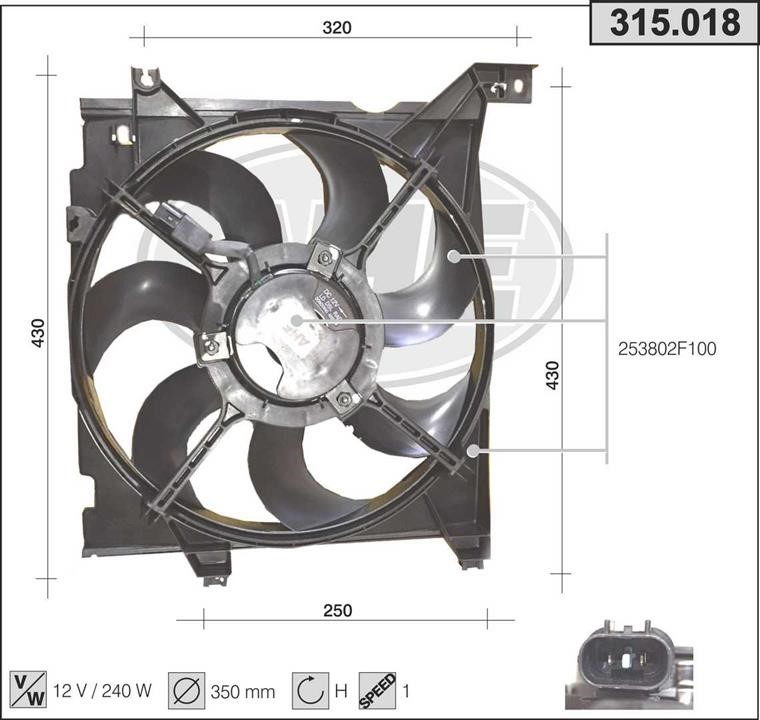 AHE 315.018 Вентилятор, система охолодження двигуна 315018: Купити в Україні - Добра ціна на EXIST.UA!