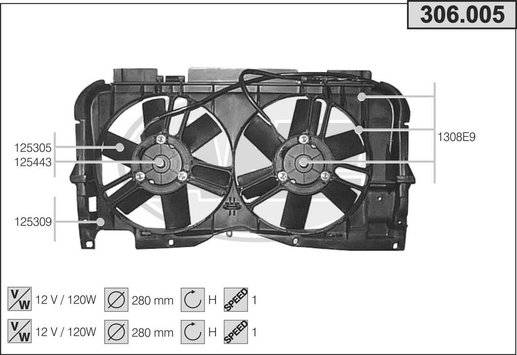 AHE 306.005 Вентилятор, система охолодження двигуна 306005: Купити в Україні - Добра ціна на EXIST.UA!