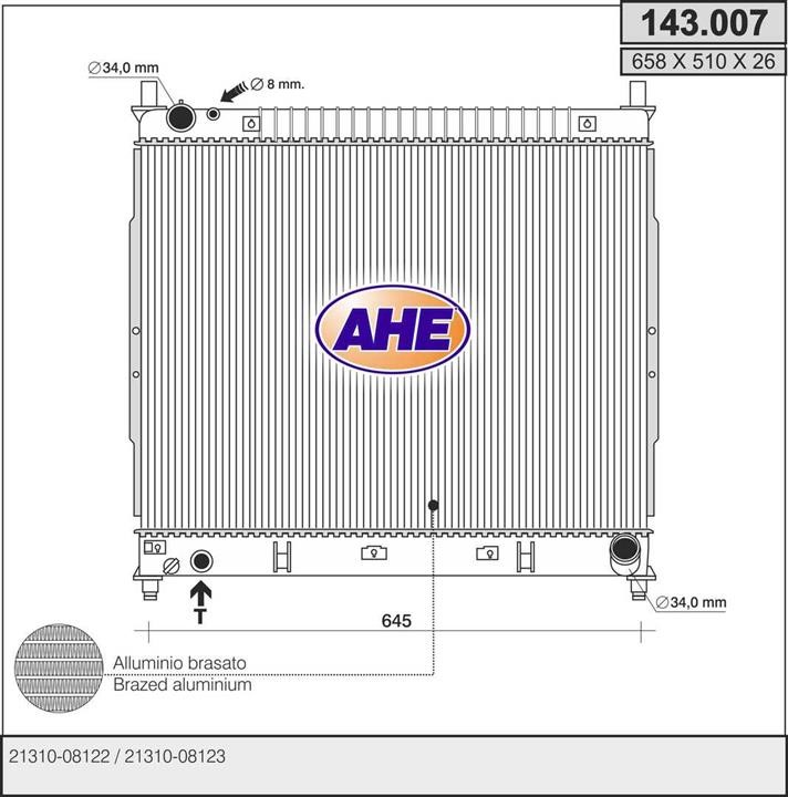 AHE 143.007 Радіатор, система охолодження двигуна 143007: Купити в Україні - Добра ціна на EXIST.UA!
