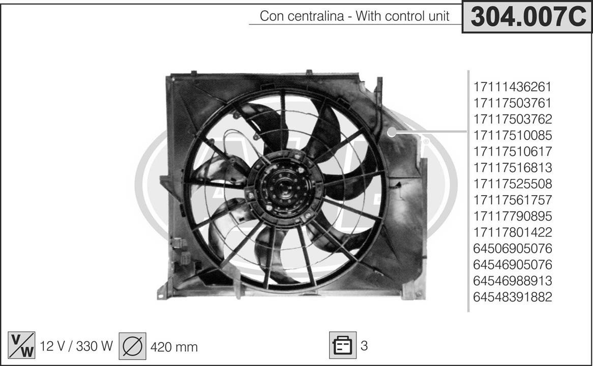 AHE 304.007C Вентилятор, система охолодження двигуна 304007C: Купити в Україні - Добра ціна на EXIST.UA!