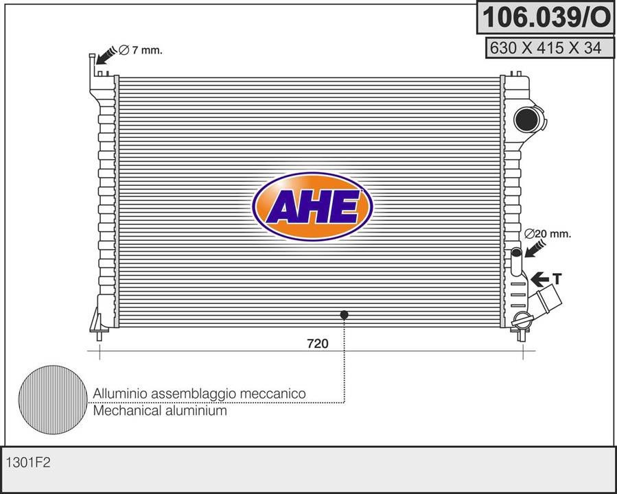 AHE 106039/O Радіатор охолодження двигуна 106039O: Купити в Україні - Добра ціна на EXIST.UA!