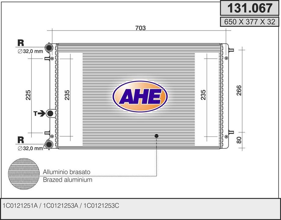AHE 131.067 Радіатор охолодження двигуна 131067: Купити в Україні - Добра ціна на EXIST.UA!