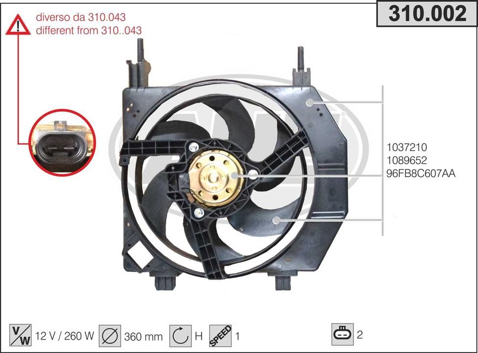 AHE 310.002 Вентилятор, система охолодження двигуна 310002: Купити в Україні - Добра ціна на EXIST.UA!