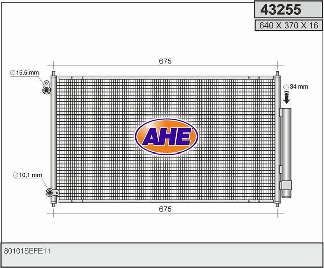 AHE 43255 Радіатор кондиціонера (Конденсатор) 43255: Купити в Україні - Добра ціна на EXIST.UA!