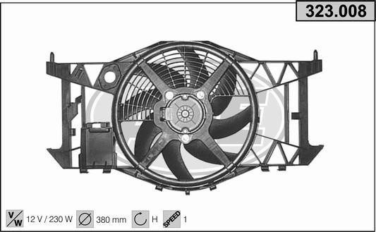 AHE 323.008 Вентилятор, система охолодження двигуна 323008: Купити в Україні - Добра ціна на EXIST.UA!