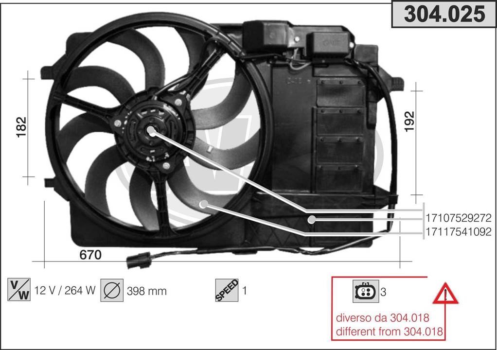 AHE 304.025 Вентилятор, система охолодження двигуна 304025: Купити в Україні - Добра ціна на EXIST.UA!