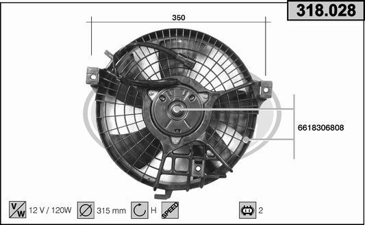 AHE 318.028 Вентилятор, система охолодження двигуна 318028: Купити в Україні - Добра ціна на EXIST.UA!