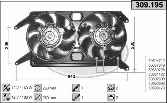 AHE 309.195 Вентилятор, система охолодження двигуна 309195: Купити в Україні - Добра ціна на EXIST.UA!