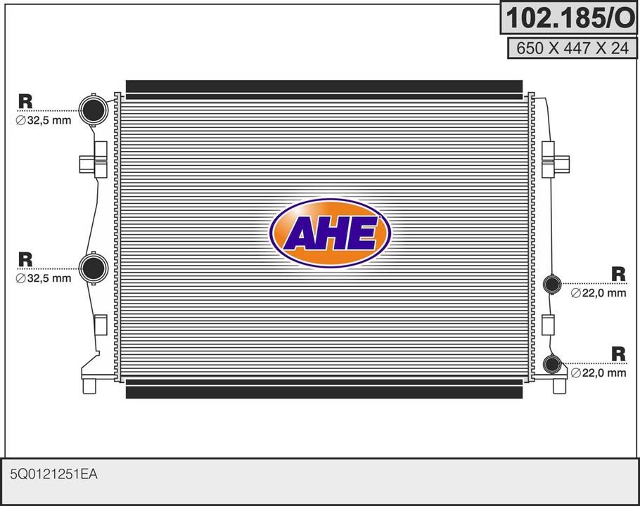AHE 102.185/O Радіатор, система охолодження двигуна 102185O: Купити в Україні - Добра ціна на EXIST.UA!